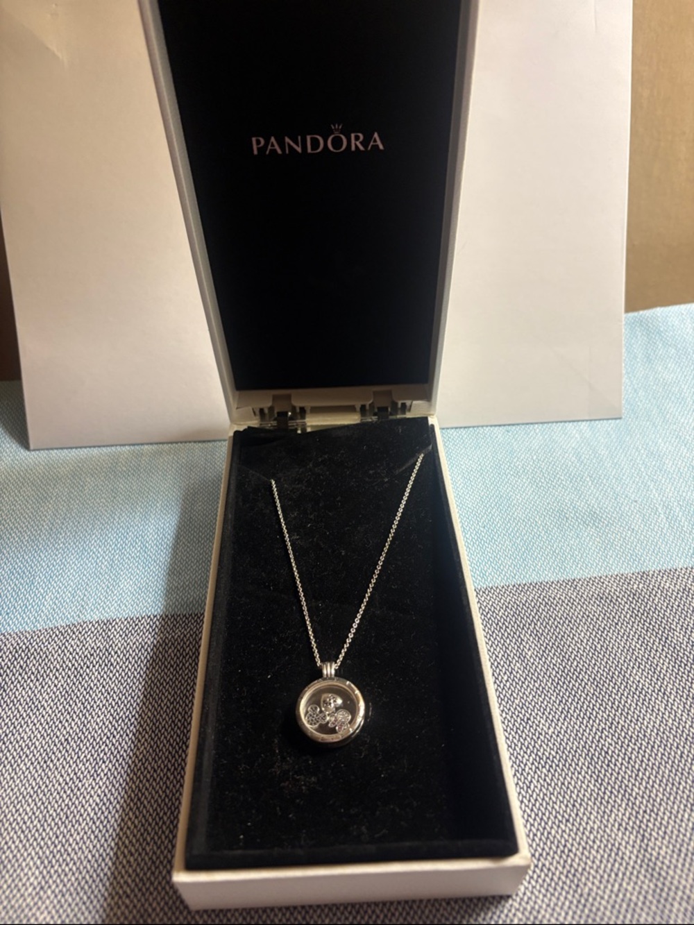 Pandora Disney Silver Charm Necklace with 3 Disney Charms